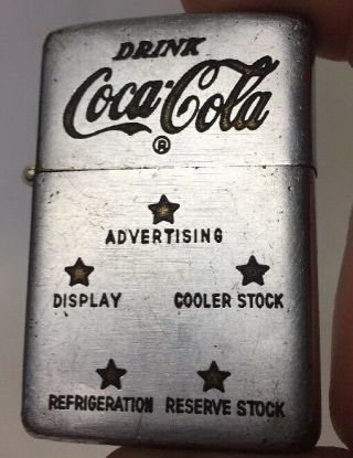 Rare Vintage Zippo 2032695 1950’s Coca - Cola Advertising Distributor Sample