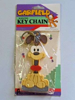 Vintage Odie 1978 Scented Key Chain In Package Garfield Friend