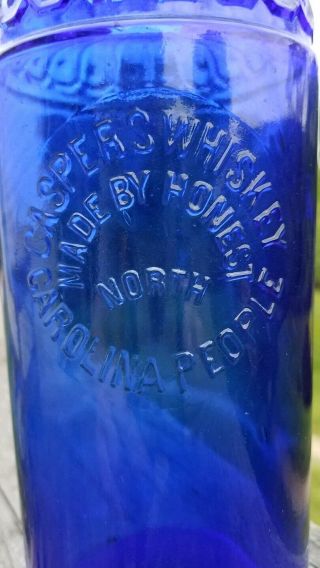 Caspers Whiskey Made By Honest North Carolina People Cobalt Blue