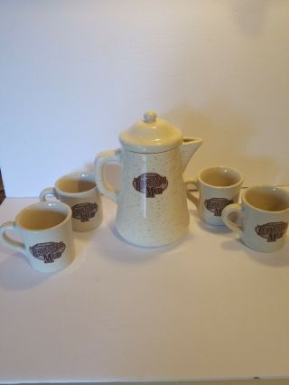 Jack Daniels Tennessee Mud Stoneware Coffee Pot And Mug Set