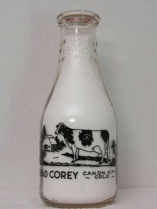 Rpq Milk Bottle The Canon Dairy Farm Thad Corey Canon City Co Fremont County Cow