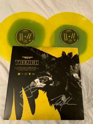 Twenty One Pilots Signed 2xlp Neon Yellow Varient 2x Trench Vinyl Set Autograph