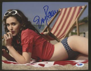 Emmy Rossum Actress Model Signed 8x10 Photo Auto Autograph Psa/dna Sticker Only