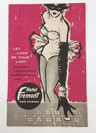 Vintage 1960 Fremont Hotel & Casino Color Brochure Las Vegas Nevada - Lady Luck