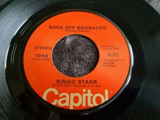 The Beatles Ringo Starr 45 Record Back Off Boogaloo,  Capitol 1976 Orange Label