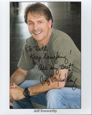 Jeff Foxworthy Hand Signed 8x10 Photo Great Comedian Signed To Bill