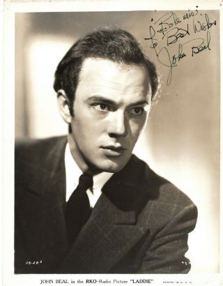 Actor John Beal,  Signed Vintage Studio Photo.