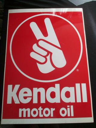 Vintage Kendall Motor Oil Sign Metal Double Sided Curb Gas Pump 27 3/4 X 19 1/2