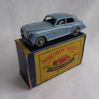 Vintage Matchbox Lesney Moko No44 Rolls Royce Silver Cloud Metal Wheels Boxed
