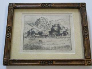 William Eskey Etching Very Rare Antique Early California Landscape Chatsworth