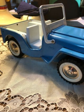 Vintage 1960’s Tonka Blue Metal Jeep Toy.  And Very.