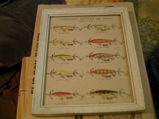 Pflueger Bait Co Four Brothers Never Fail Minnow Fishing Lures Advertising Print