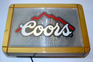 Vintage Coors Beer Lighted Starburst Back Bar Sign Fast Usa