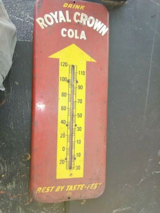 Drink Royal Crown Cola Thermometer Tin Sign