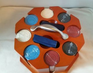 Michael Graves Poker Chip Set With Wood Caddy - In The Box