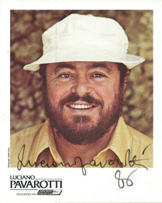 Luciano Pavarotti Vintage Hand Signed Autographed Photo D.  2007