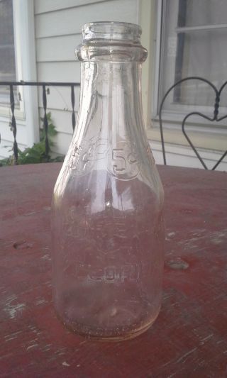 Vintage RARE Pink glass FLORIDA 1 Quart Milk Bottle with Florida Map,  5 cents 5