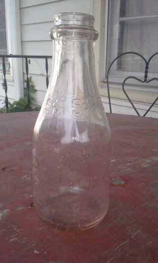 Vintage RARE Pink glass FLORIDA 1 Quart Milk Bottle with Florida Map,  5 cents 7