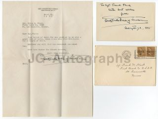 Archduke Felix Of Austria - Signed Card And Letter,  1945