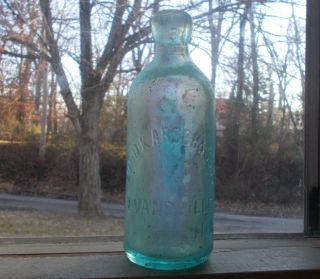Evansville,  Ind John Karsch & Sons 1880s Blob Hutch Soda Bottle