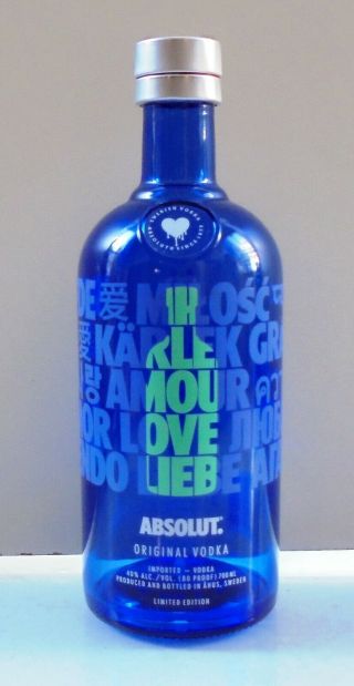 Absolut Vodka Limited Edition 750ml Green Label Glass Bottle Empty