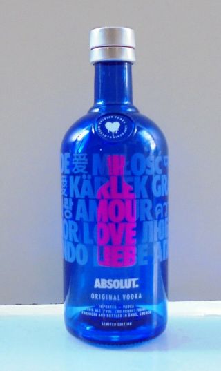 Absolut Vodka Limited Edition 750ml Pink Label Glass Bottle Empty