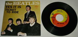 BEATLES 1965 Picture Sleeve 45 TICKET TO RIDE / YES IT IS Capitol 5407 2