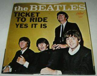 BEATLES 1965 Picture Sleeve 45 TICKET TO RIDE / YES IT IS Capitol 5407 3