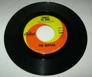 BEATLES 1965 Picture Sleeve 45 TICKET TO RIDE / YES IT IS Capitol 5407 5