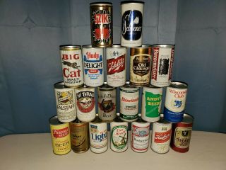 20 Vintage Steel Beer Cans.