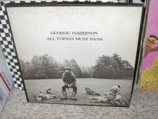George Harrison/beatles - All Things Must Pass - Or.  Vg,  /vg,  3 - Lp Boxed Set & Poster