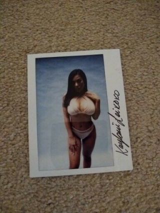 Kaylani Lei Autograph Signed Polaroid 2 Penthouse Busty Porn Star Exclusive