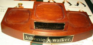Solid Wood Johnnie Walker Scotch Whisky 3 Square Bottle Stand