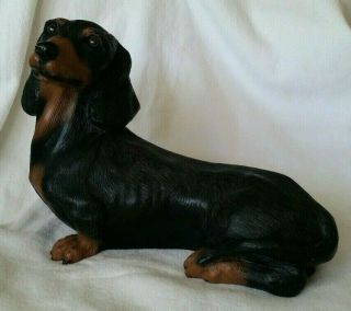 Dachshund Doxie Dog Black & Tan Statue LIFE SIZE 14 