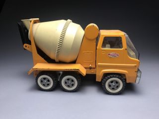 Vintage Tonka Cement Mixer Truck Yellow Pressed Steel Tilt Bed Great Shape