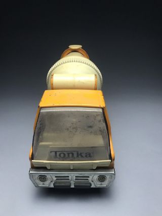 Vintage Tonka Cement Mixer Truck Yellow Pressed Steel Tilt Bed Great Shape 2