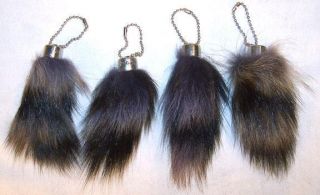 100 Small Real Raccoon Tails Bulk Tail Key Chain Fur Raccoons Novelty Items