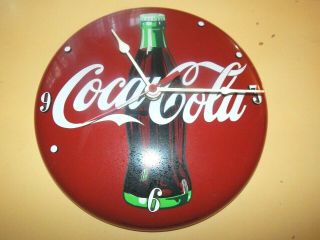 Vintage Metal Coca Cola Button Clock