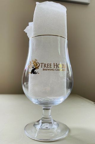 Very Rare Treehouse Brewing Gold Tulip Glass With Gold Rim Limited