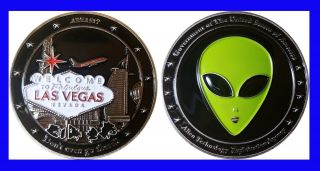 Las Vegas Alien Area 51 Nevada Challenge Coin Janet Air Groom Lake 20