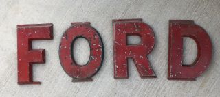 Vintage 1940’s Ford Metal Sign Letters Gas Station Garage Rat Hot Rod Sign