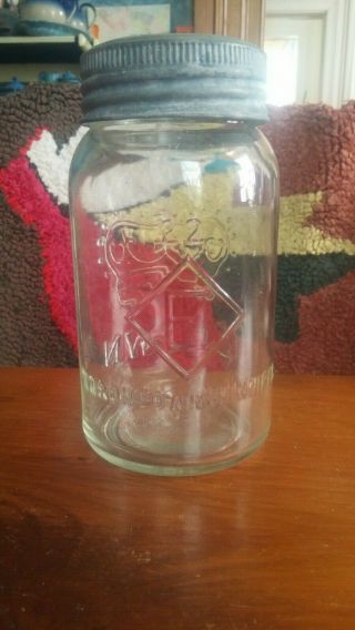 Antique T.  Eaton Co.  Ltd.  Crown.  Blue Tint Fruit Jar Flexible On Price