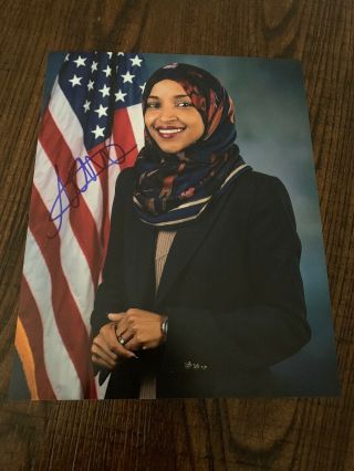 Rare Ilhan Omar Signed 8x10 Photo Minnesota Congress Democrat Exact Photo Proof