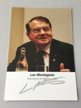 Luc Montagnier Nobel Prize Medicine 2008 Signed Photograph 4 X 6