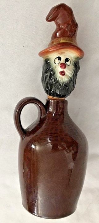 Vintage 10 " Humor Clown Whiskey Decanter - With Cap