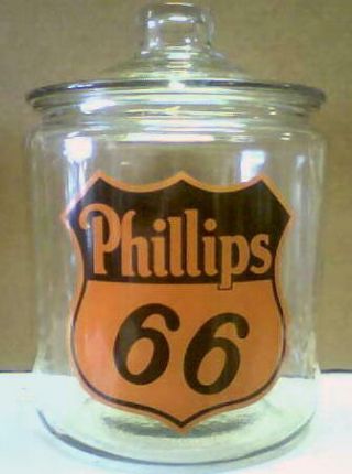 Phillips 66 Gasoline Glass Counter Jar