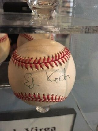 Ed Koch Nyc Mayor,  Politician And Author Signed Baseball