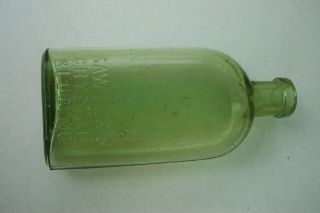 Great Color Bright Green Sawyers Crystal Bluing - Awesome Window Antique Bottle
