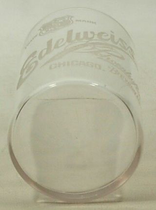 EDELWEISS SCHOENHOFEN BREWING CO CHICAGO PRE - PROHIBITION ETCHED BEER GLASS 3