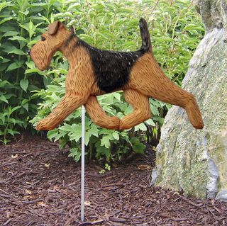 Airedale Outdoor Garden Dog Sign Hand Painted Figure